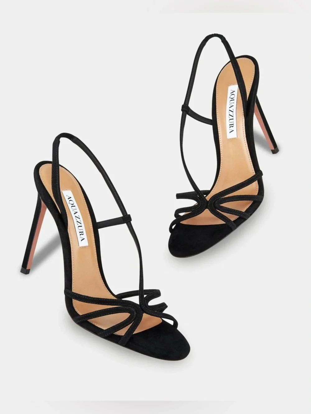 Aquazzura Talk To Me 105 Black Suede Stiletto Sandal - great condition, size 39 - Picture 12 of 13